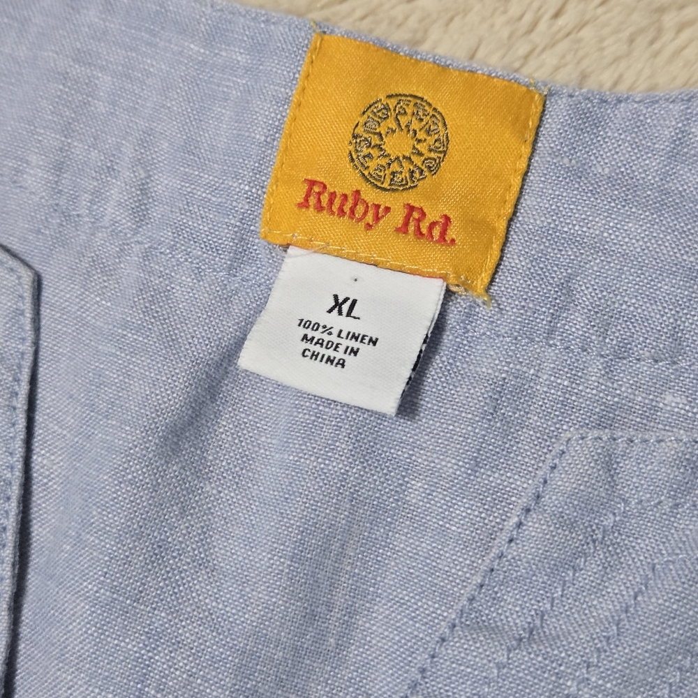 Ruby Rd Linen Tunic Top Blouse XL - Picture 5 of 11